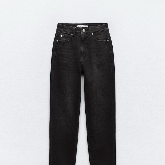 Zara Black Straight Leg Jeans Modern Style - Picture 2 of 4